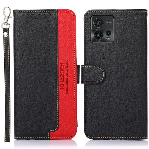 Funda de Cuero Cartera con Soporte Carcasa A09D para Motorola Moto G72 Negro