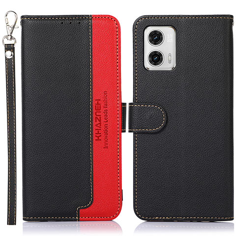 Funda de Cuero Cartera con Soporte Carcasa A09D para Motorola Moto G73 5G Negro