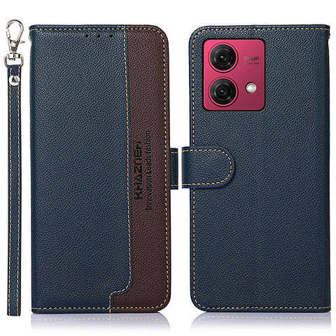 Funda de Cuero Cartera con Soporte Carcasa A09D para Motorola Moto G84 5G Azul