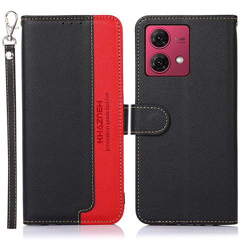 Funda de Cuero Cartera con Soporte Carcasa A09D para Motorola Moto G84 5G Negro