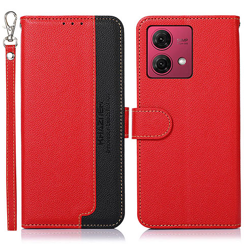 Funda de Cuero Cartera con Soporte Carcasa A09D para Motorola Moto G84 5G Rojo