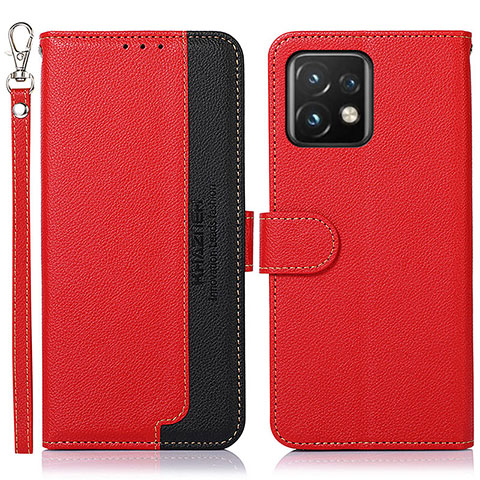 Funda de Cuero Cartera con Soporte Carcasa A09D para Motorola Moto X40 5G Rojo