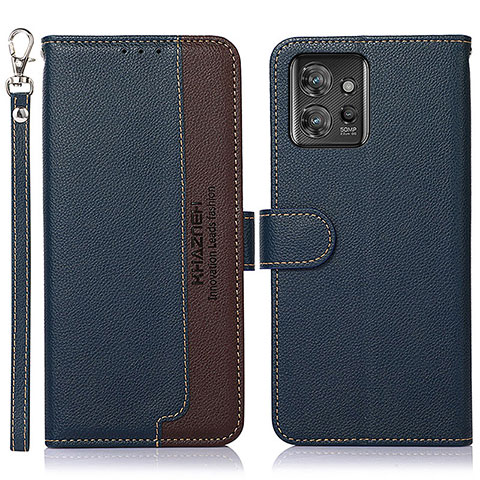 Funda de Cuero Cartera con Soporte Carcasa A09D para Motorola ThinkPhone 5G Azul