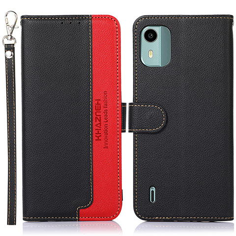 Funda de Cuero Cartera con Soporte Carcasa A09D para Nokia C12 Negro