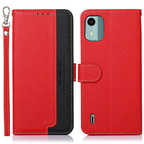 Funda de Cuero Cartera con Soporte Carcasa A09D para Nokia C12 Plus Rojo