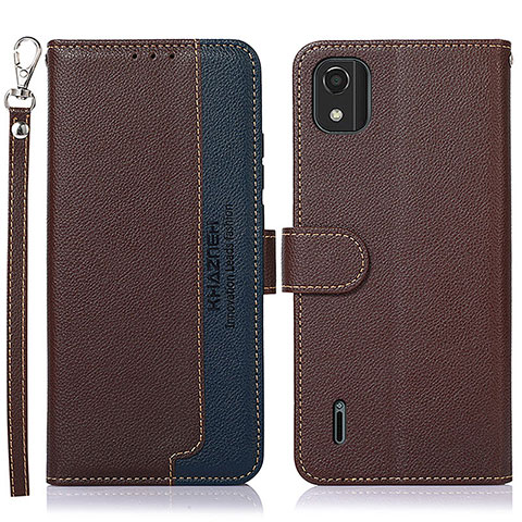 Funda de Cuero Cartera con Soporte Carcasa A09D para Nokia C2 2nd Edition Marron