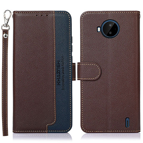 Funda de Cuero Cartera con Soporte Carcasa A09D para Nokia C20 Plus Marron