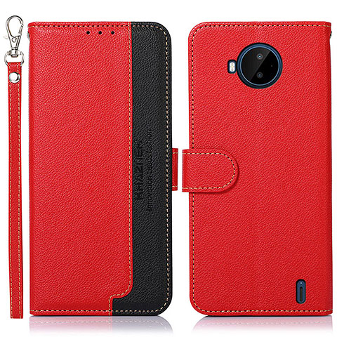 Funda de Cuero Cartera con Soporte Carcasa A09D para Nokia C20 Plus Rojo