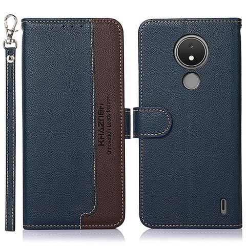 Funda de Cuero Cartera con Soporte Carcasa A09D para Nokia C21 Azul