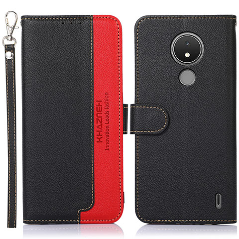 Funda de Cuero Cartera con Soporte Carcasa A09D para Nokia C21 Negro