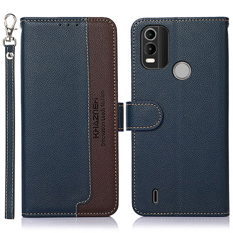 Funda de Cuero Cartera con Soporte Carcasa A09D para Nokia C21 Plus Azul