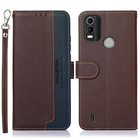 Funda de Cuero Cartera con Soporte Carcasa A09D para Nokia C21 Plus Marron