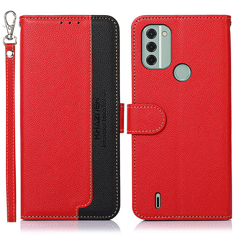 Funda de Cuero Cartera con Soporte Carcasa A09D para Nokia C31 Rojo