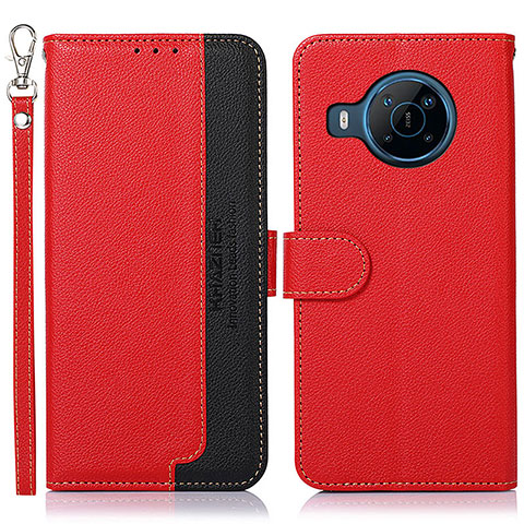 Funda de Cuero Cartera con Soporte Carcasa A09D para Nokia X100 5G Rojo