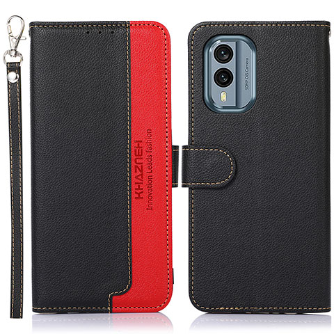 Funda de Cuero Cartera con Soporte Carcasa A09D para Nokia X30 5G Negro