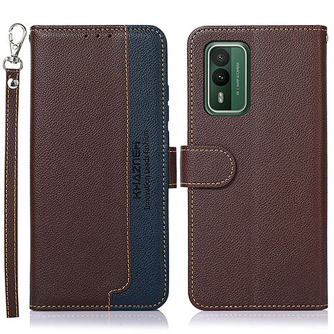 Funda de Cuero Cartera con Soporte Carcasa A09D para Nokia XR21 Marron