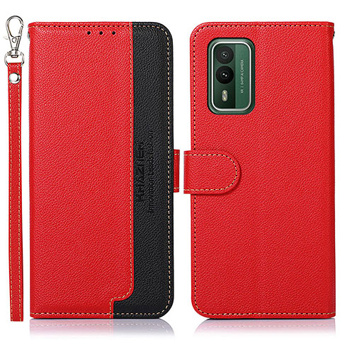 Funda de Cuero Cartera con Soporte Carcasa A09D para Nokia XR21 Rojo