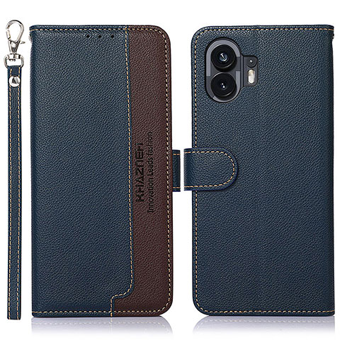 Funda de Cuero Cartera con Soporte Carcasa A09D para Nothing Phone 2 Azul