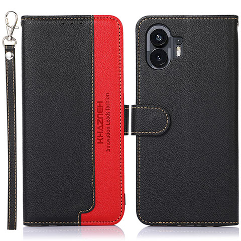 Funda de Cuero Cartera con Soporte Carcasa A09D para Nothing Phone 2 Negro