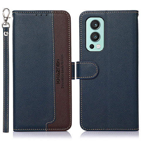 Funda de Cuero Cartera con Soporte Carcasa A09D para OnePlus Nord 2 5G Azul