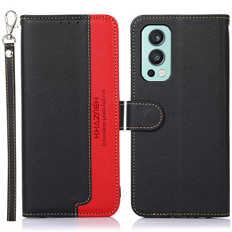 Funda de Cuero Cartera con Soporte Carcasa A09D para OnePlus Nord 2 5G Negro