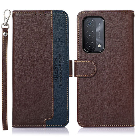 Funda de Cuero Cartera con Soporte Carcasa A09D para Oppo A93 5G Marron