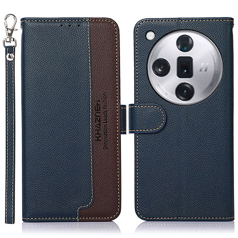 Funda de Cuero Cartera con Soporte Carcasa A09D para Oppo Find X7 5G Azul