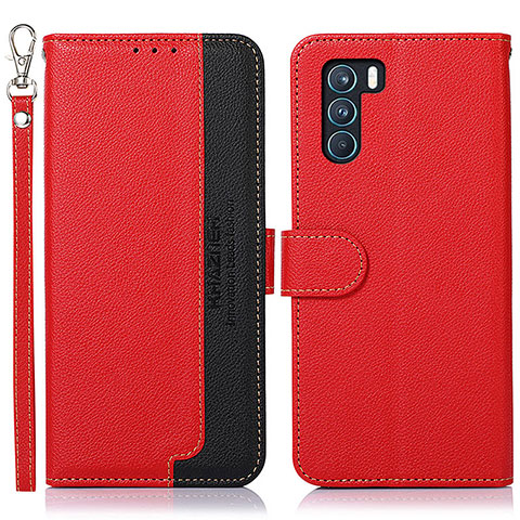 Funda de Cuero Cartera con Soporte Carcasa A09D para Oppo K9 Pro 5G Rojo