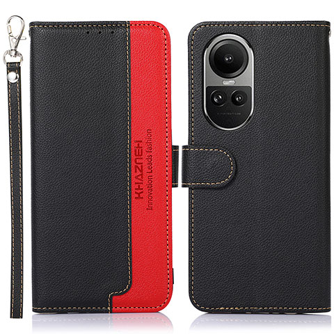 Funda de Cuero Cartera con Soporte Carcasa A09D para Oppo Reno10 Pro 5G Negro