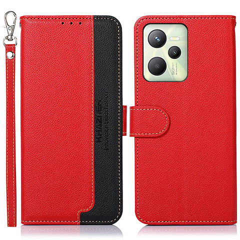 Funda de Cuero Cartera con Soporte Carcasa A09D para Realme C35 Rojo