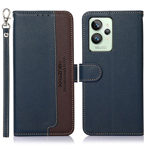 Funda de Cuero Cartera con Soporte Carcasa A09D para Realme GT2 Pro 5G Azul