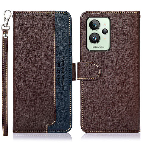 Funda de Cuero Cartera con Soporte Carcasa A09D para Realme GT2 Pro 5G Marron