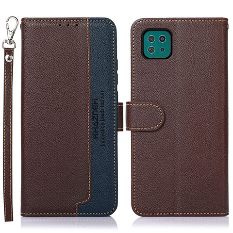 Funda de Cuero Cartera con Soporte Carcasa A09D para Samsung Galaxy A22 5G Marron