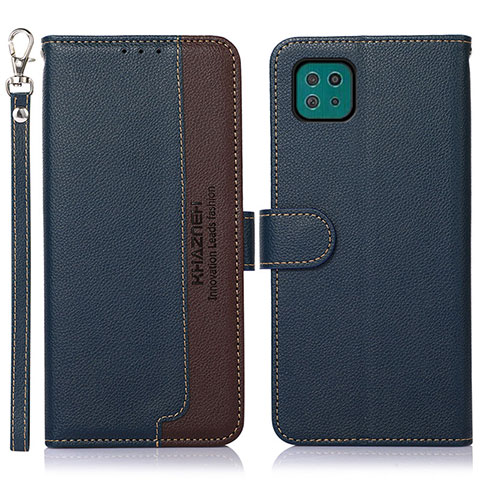 Funda de Cuero Cartera con Soporte Carcasa A09D para Samsung Galaxy A22s 5G Azul