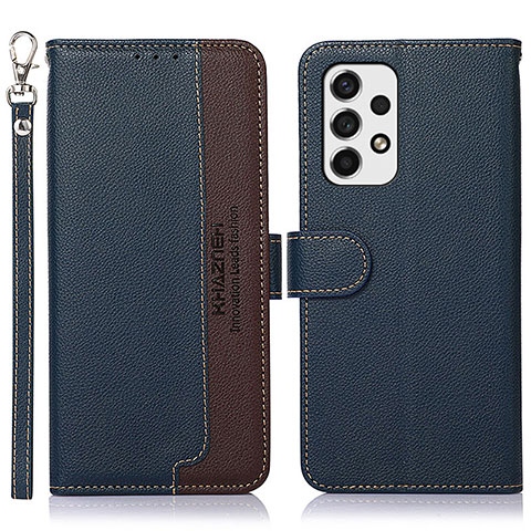 Funda de Cuero Cartera con Soporte Carcasa A09D para Samsung Galaxy A53 5G Azul