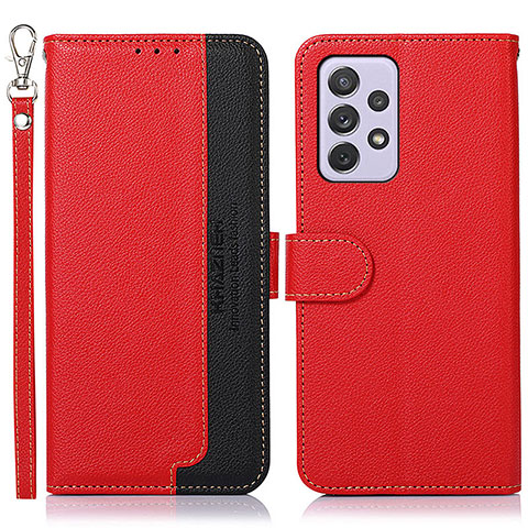 Funda de Cuero Cartera con Soporte Carcasa A09D para Samsung Galaxy A73 5G Rojo