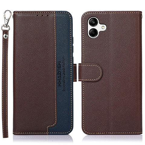 Funda de Cuero Cartera con Soporte Carcasa A09D para Samsung Galaxy F04 Marron