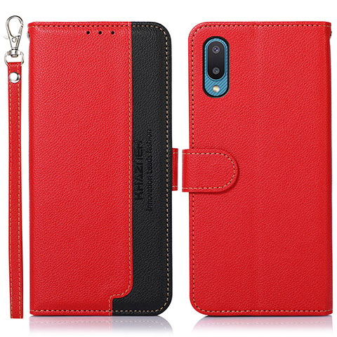 Funda de Cuero Cartera con Soporte Carcasa A09D para Samsung Galaxy M02 Rojo