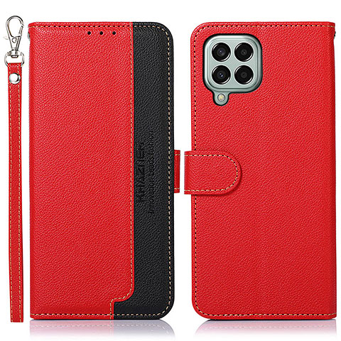 Funda de Cuero Cartera con Soporte Carcasa A09D para Samsung Galaxy M33 5G Rojo