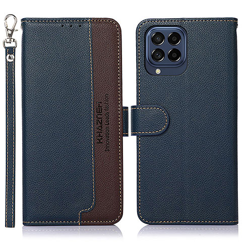 Funda de Cuero Cartera con Soporte Carcasa A09D para Samsung Galaxy M53 5G Azul