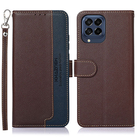 Funda de Cuero Cartera con Soporte Carcasa A09D para Samsung Galaxy M53 5G Marron