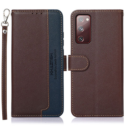 Funda de Cuero Cartera con Soporte Carcasa A09D para Samsung Galaxy S20 FE (2022) 5G Marron