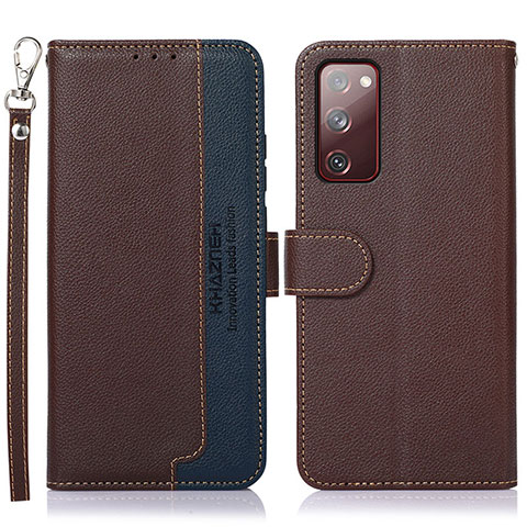 Funda de Cuero Cartera con Soporte Carcasa A09D para Samsung Galaxy S20 FE 5G Marron