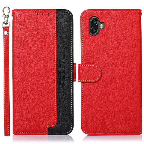 Funda de Cuero Cartera con Soporte Carcasa A09D para Samsung Galaxy Xcover Pro 2 5G Rojo