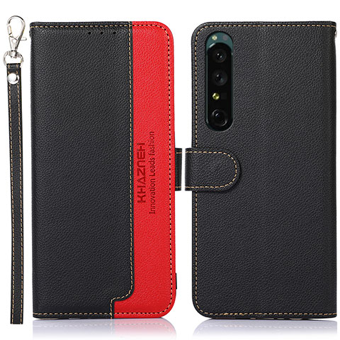 Funda de Cuero Cartera con Soporte Carcasa A09D para Sony Xperia 1 IV Negro