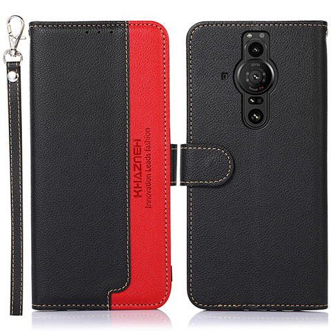 Funda de Cuero Cartera con Soporte Carcasa A09D para Sony Xperia PRO-I Negro