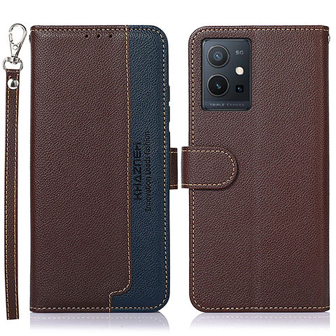 Funda de Cuero Cartera con Soporte Carcasa A09D para Vivo iQOO Z6 5G Marron