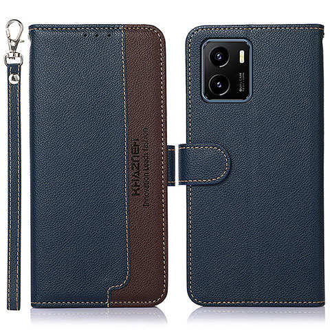 Funda de Cuero Cartera con Soporte Carcasa A09D para Vivo Y01 Azul