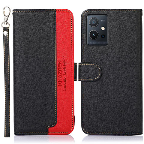 Funda de Cuero Cartera con Soporte Carcasa A09D para Vivo Y55s 5G Negro