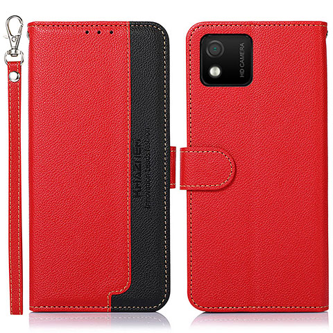 Funda de Cuero Cartera con Soporte Carcasa A09D para Wiko Y52 Rojo